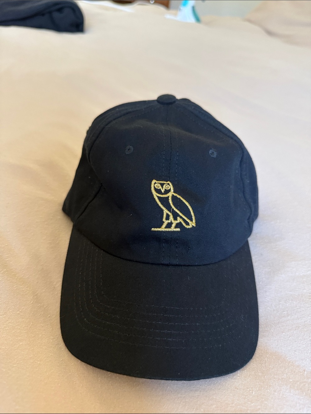 OVO Cap with Gold Owl Embroidery